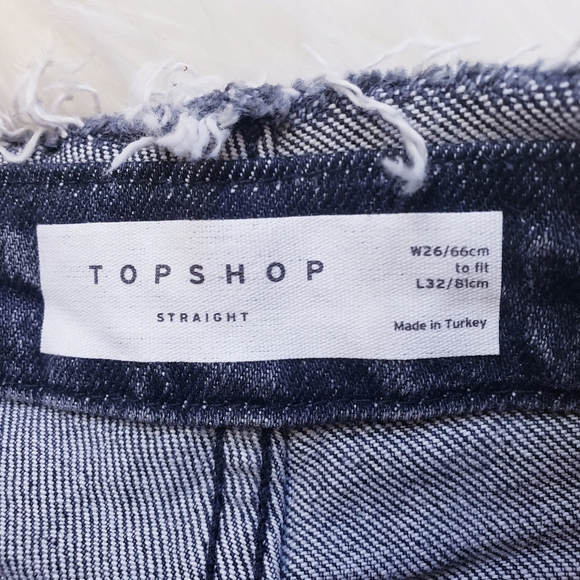 NEW Topshop Raw Waist and Hem Straight Leg Jean - Picture 6 of 7